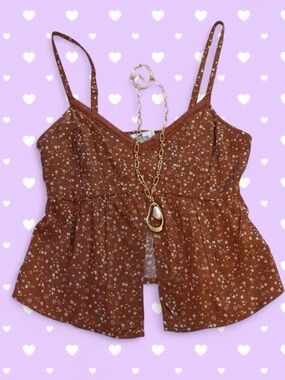 Hollister Brown Babydoll Tank Top